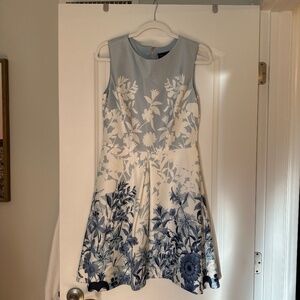 Floral Blue and White Dress